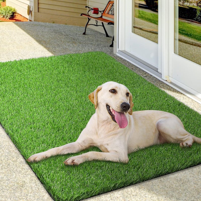 OLanto Artificial Grass Mat, Turf Grass Front Door Mats Outdoor/Indoor, Realistic Fake Grass Rug for Dog, Entrance, Patio, Camper, Home Decor, 36” x 47” - Image 1